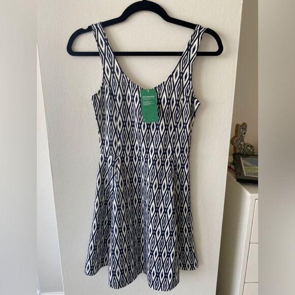 H&M NWT Tribal Tank Dress 6 Ikat Print Summer Sundress Fit & Flare Skater Boho - Picture 2 of 9